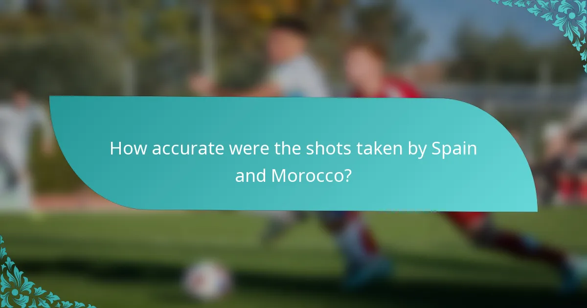 How accurate were the shots taken by Spain and Morocco?