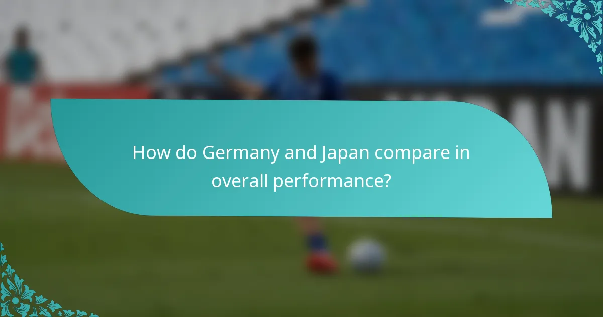 How do Germany and Japan compare in overall performance?