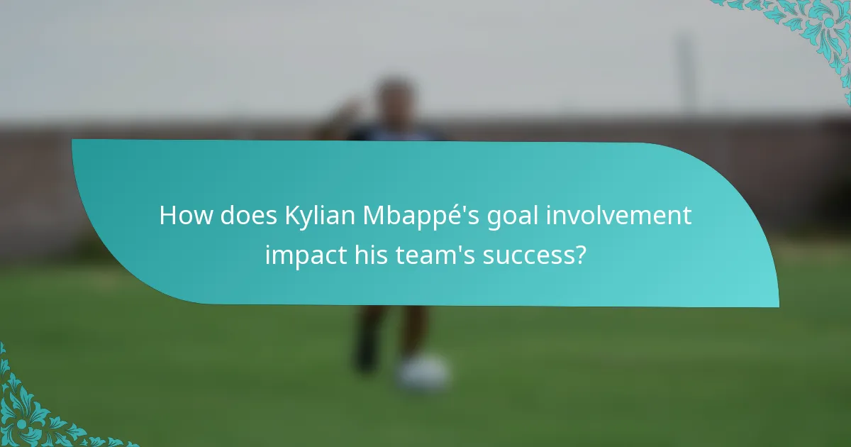 How does Kylian Mbappé's goal involvement impact his team's success?