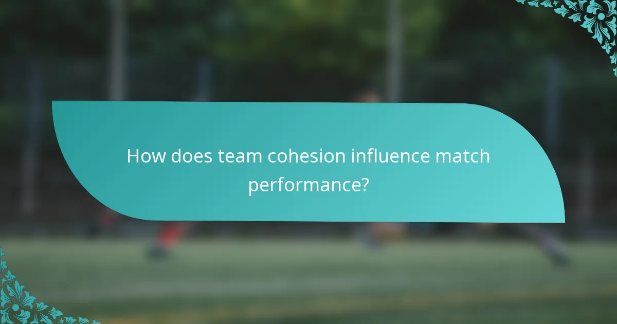 How does team cohesion influence match performance?