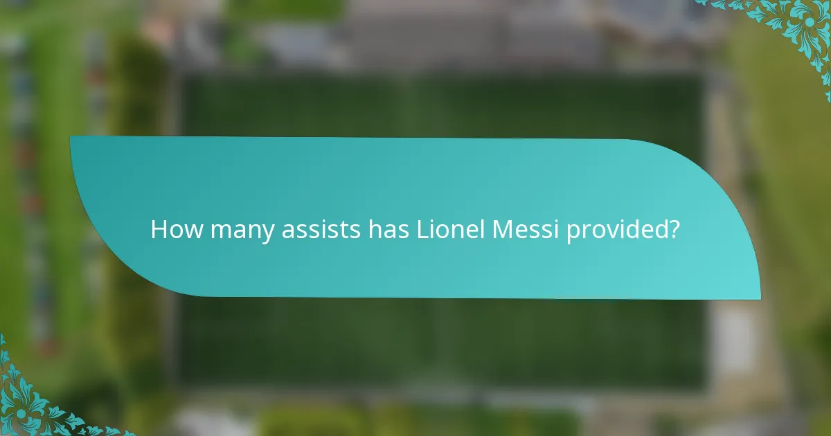 How many assists has Lionel Messi provided?