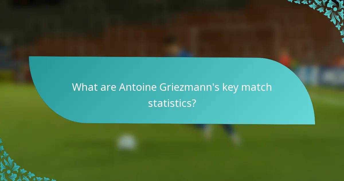 What are Antoine Griezmann's key match statistics?