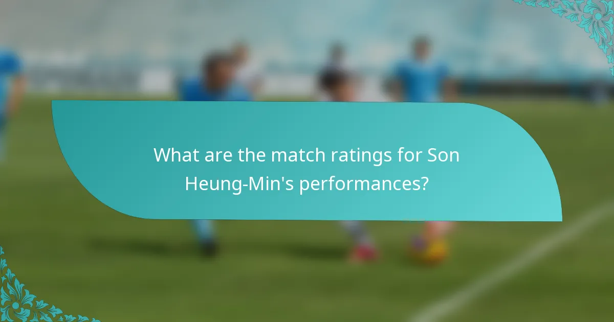 What are the match ratings for Son Heung-Min's performances?