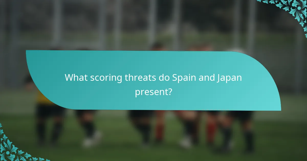What scoring threats do Spain and Japan present?